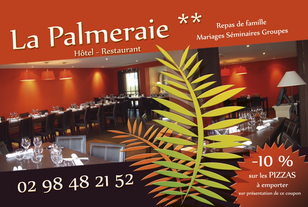 Création de flyers pour un restaurant La-Palmeraie-flyer-A6-10X15-RECTO par Papillon Déco & com à Brest