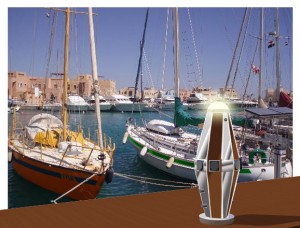Bornes  lumineuse de distribution d'énergies pour ponton de marina de luxe - Papillon Déco & Com - Brest - Finistère  - Bretagne